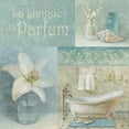 thumbnail image 3 of Gango Home Decor French Bathtub & Floral Collage Bathroom Wall Art; Two Blue 12x12in Art Prints in Brown Frames, 3 of 6