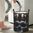thumbnail image 5 of Goofa Royal Skull With Golden Crown Printed Circular Hamper,Laundry Basket with Handles,Storage Baskets Foldable,Large Capacity Laundry Hamper-, 5 of 6