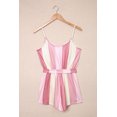 thumbnail image 2 of POGLIP Women's Lace-up Spaghetti Strap Striped Romper, 2 of 6