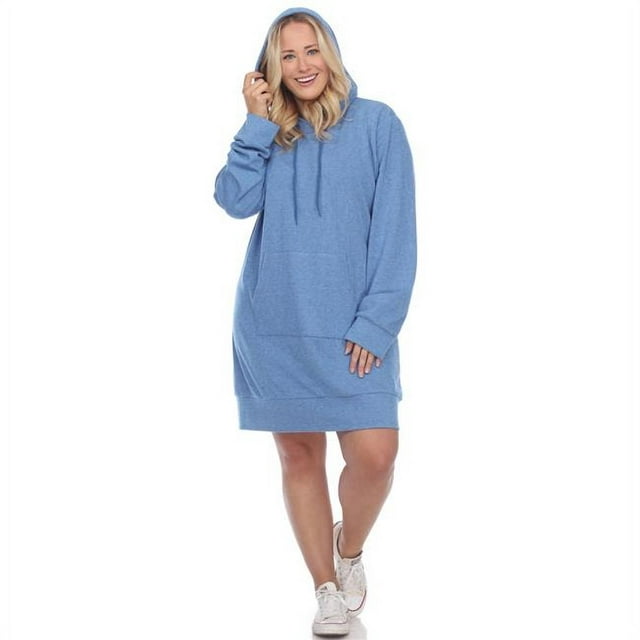 PS822-03-1X Plus Size Sweat à Capuche Robe & 44; Bleu - Extra Large