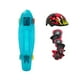 thumbnail image 1 of Patineta Skate Cruiser Mini Azul Llanta Led+Casco y Protecciones con Diseño Negro con Flamas, 1 of 1