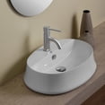 thumbnail image 4 of Alfi Trade White Oval Above Mount Basin With Single Faucet Hole Drill B-SH05, 4 of 4