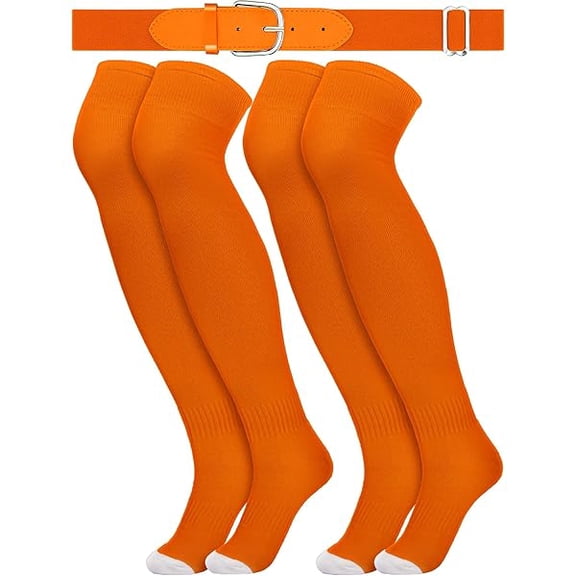 Eryueer3 Pcs Baseball Belt and Socks Combo Youth Over Knee Sock Men's Baseball Belts Stockings Softball Belt