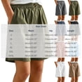thumbnail image 3 of Cutuo Womens Casual Cotton Shorts Elastic Waist Solid Color Knee Length Loose Fit Bermuda Shorts with Pockets for Daily Summer Wear, 3 of 7