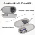 thumbnail image 2 of Double Glasses Case,Dual Eyeglasses & Sunglasses Organizer with Clip Zipper Closure for Travel 2 Pairs Storage Box, 2 of 7