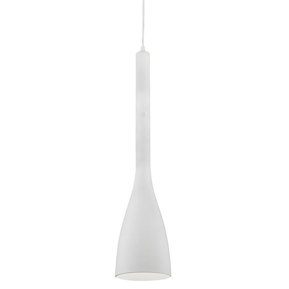 Dainolite 1 Light Pendant, Matte White Finish
