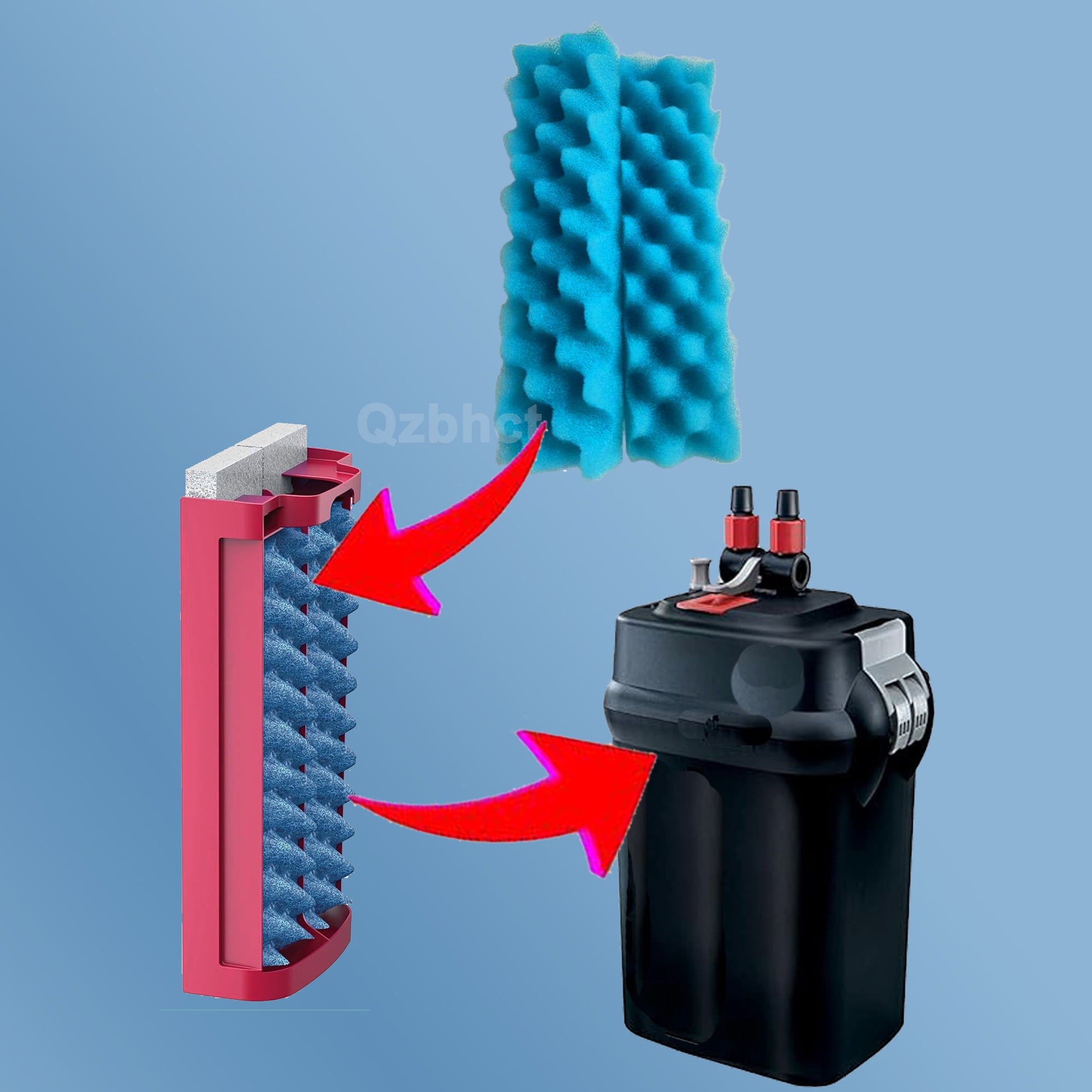 Qzbhct 12 Pcs Blue Foam Max Filter Compatible with Fluval 406 407 Canister Filter Aquarium Bio Sponge Replacement