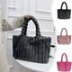 thumbnail image 1 of Bolso Tote de tela blanda de gran capacidad | Bolso de hombro elegante para mujer | Rosa, rosa intenso, gris | 11,81"x9,45"x5,91" | Asa elegante, bolso diario ligero, 1 of 6