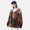 thumbnail image 3 of Daiia Oil Painting Style Iceberg Yak UPF 50+ Sun Protection Hoodie Jacket Lightweight Long Sleeve Sun Shirt for Women Men with Pocket Hiking Outdoor-X-Large, 3 of 7