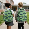 thumbnail image 2 of Jeiento Truck Pattern Large Capacity Boys Backpack Set 17 Inch 4-Piece Lunch Bag Pencil Case Water Bottle Holder Lightweight School Bookbag for Kids Boys Back to School, Green, 2 of 7