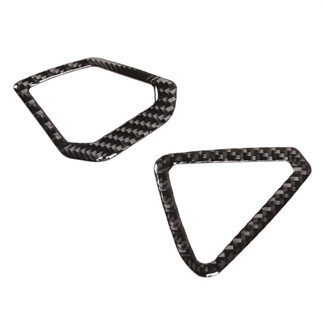 Pegatinas embellecedoras de cubierta de salida de aire para tablero de instrumentos de fibra de carbono suave para coche, color negro