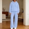 thumbnail image 2 of 2 Piece Sets for Women Lounge Set Fall Outfits 2026 | 2 Piece Outfits,Long Sleeve,Solid,Wide Leg Sweatpants,Matching Sets Women Clothing,Tracksuits,Pants Set, 2 of 8