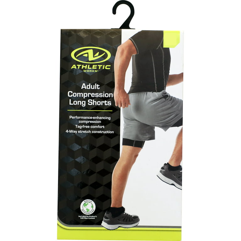 Athletic Works Adult Compression Long Short, Medium, Black, Unisex, 1 Pack  