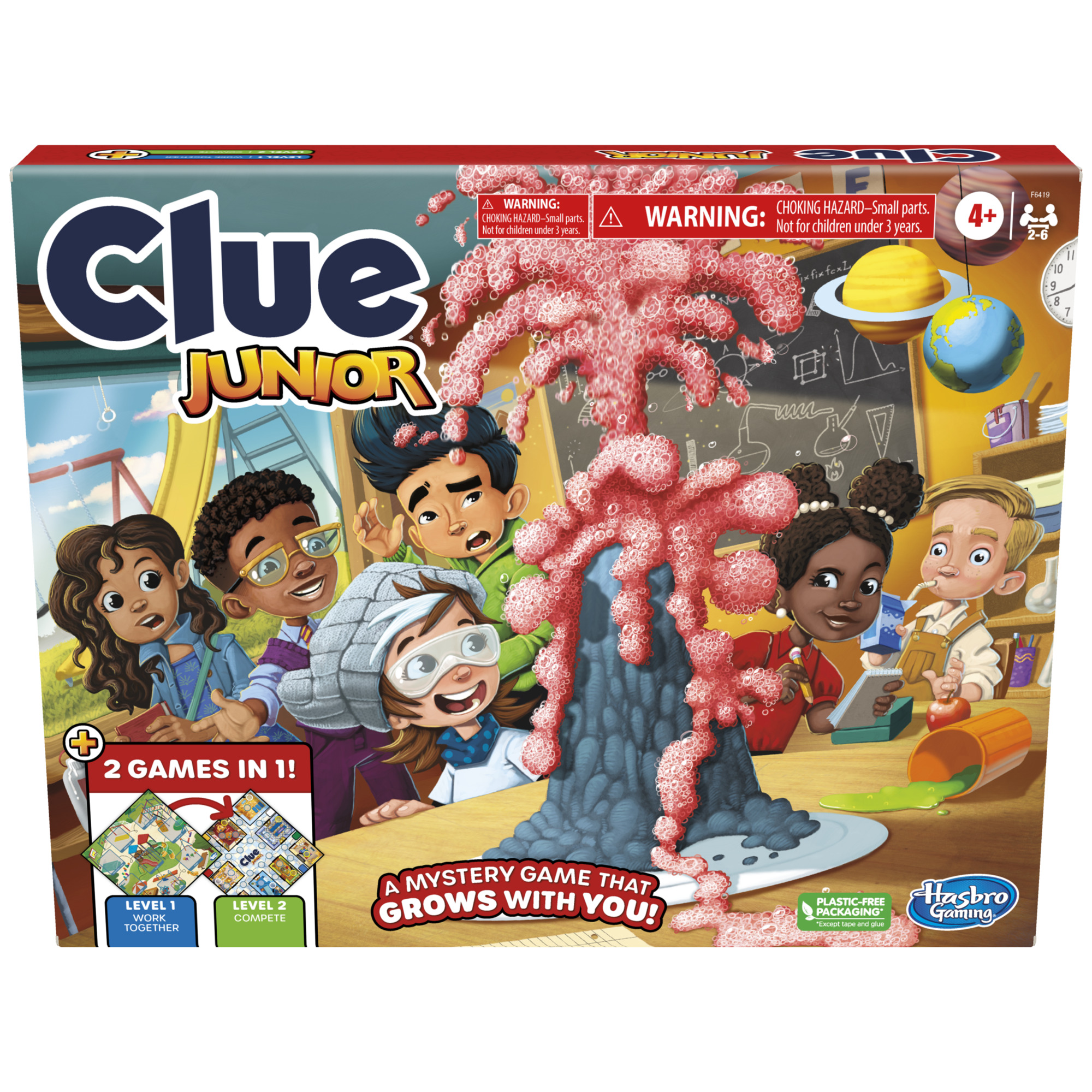 Clue Junior Game, 2-Sided Board, 2 Games in 1, Clue Mystery for Ages 4+