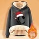 thumbnail image 2 of WILLBEST Sudaderas para Mujer, Sudadera con Capucha Estampada con Letras Navideñas, Lana Gruesa, Cálida para Invierno, Estilo Pullover, Sudadera de Moda XX-Grande, 2 of 4