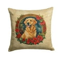 thumbnail image 2 of Golden Retriever Christmas Flowers Throw Pillow 14 in x 14 in, 2 of 2