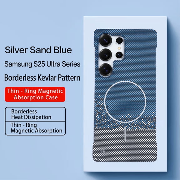TECH CIRCLE for Samsung Galaxy S26 Slim Frameless Carbon Fiber Hard PC Case Ultra-Thin Anti-scratch Shock-Resistant Bumper Texture Cover for Men Women,Blue