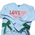thumbnail image 2 of FUNUONY Chandails en Molleton pour Femmes Hauts de la Saint-Valentin Imprimé Cœur Amour Col Rond Pull Oversize Tendance Blouse Ample Manches Longues Bleu TG, 2 of 2