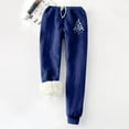 thumbnail image 2 of Women's Winter Warm Fuzzy Sweatpant High Waist Sherpa Lined Jogger Fleece Pants Drawstring Elastic Waist Printed Pants, 2 of 6