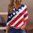 thumbnail image 1 of Fiudx Ropa de Mujer Blusa de Manga 3/4 Corta Estampada a La Moda para Mujer, Blusa Informal con Cuello Redondo, 1 of 5
