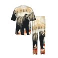 thumbnail image 3 of Men's 2 Piece Loungewear Pajama Set Short Sleeve Tee Top and Pants Set, Bear Rustic Lodge Southwestern, 3 of 6