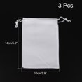 thumbnail image 2 of Unique Bargains 14x10cm Microfiber Pouch, 3Pcs Soft Storage Drawstring Gift Bag, White, 2 of 5