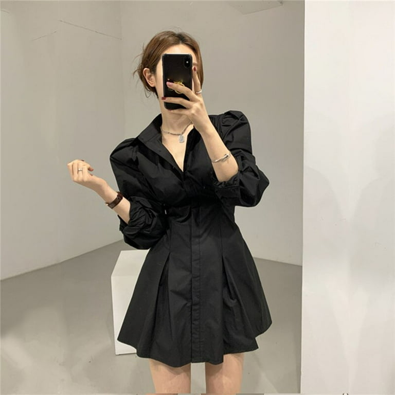 Korean shirt dress discount