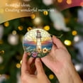 thumbnail image 4 of Funny Christmas Ornament,Lighthouse In The Ocean With Flowers4,Xmas Round Ceramic Pendant, 4 of 6