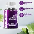 thumbnail image 3 of Suplemento de hierro vitamático en gomitas de 65 mg, 60 gomitas veganas, 3 of 6