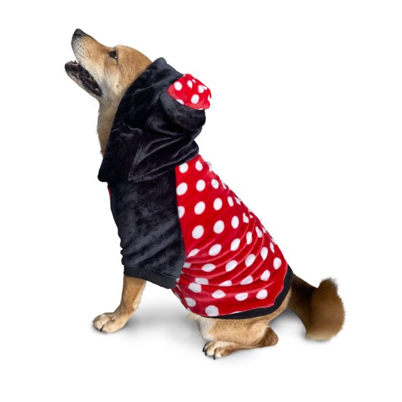 Disney’s Minnie Mouse "I Am Minnie" Fuzzy Fleece Dog Hoodie – Red, X-Large