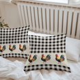 thumbnail image 6 of Throw Pillow Covers 24x24 Inch Set of 2, Black White Plaid Rooster Waterproof Outdoor Pillow Covers, Vintage Farmhouse Checkered Rustic Decorative Cushion Pillowcases for Couch, Sofa, Bed, Patio, 6 of 9