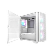 Montech AIR 100 ARGB MICRO-ATX Tower with Four ARGB Fans Pre Installed, Ultra-Minimalist Design, Fine Mesh Front Panel, High Airflow, Unique Side Swivel Tempered Glass, Dust Protection, White