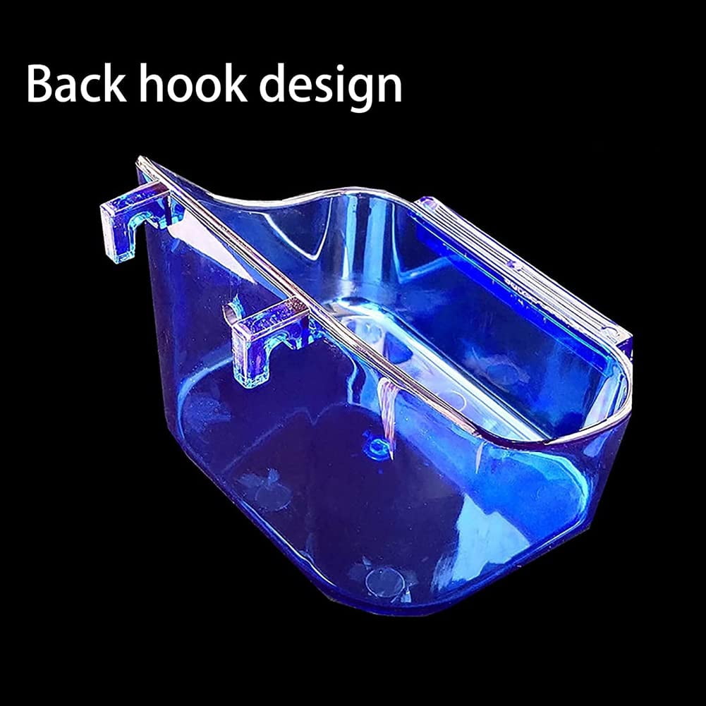Kselythan Bird Bath Tub,Transparent Hanging Birdbath Toy Parakeet Caged Bathing Tubs Parrot Bath Tub Water Shower Food Feeder Holder Tray Bird Bath for  Small Birds Parrots Cockatiel Budgies