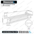 thumbnail image 3 of KOKOSIRI 24 Inch Towel Shelf with Double Towel Bars Bathroom Towel Rack Towel Holder Wall Mounted SUS 304 Stainless Steel Brushed Nickel B6005BR-L24, 3 of 7