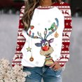 thumbnail image 2 of Sudaderas Navideñas de Cuello Redondo Para Mujer, Sudaderas Con Capucha de Manga Larga, Estampado Informal, Tops Holgados Con Cordón Y Bolsillos Odeerbi ODB193348, 2 of 5