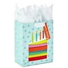 Hallmark 9" Medium Gift Bag with Tissue Paper (Rainbow Cake Slice) for Birthdays Medium Cake Slice