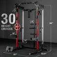 thumbnail image 6 of Mikolo Power Cage, Squat Rack with Dual Pulley Cable Crossover System, Multifunction Free Weight with Red Barbell and Weight Bench and 340LB Weight Plates, 6 of 13