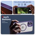 thumbnail image 2 of for iPhone 16 Magnetic Phone Case, Flexible TPU Bumper Hard Translucent Back Slim Protective Case with Touchscreen Button Mag-Safe Charging Support for iPhone 16 Cover, Purple, 2 of 9
