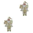 thumbnail image 2 of Muñeco de nieve de Papá Noel Bewildely adorno de muñeca decoración de interior estatua decoración festiva acento festivo beige dorado 17x30cm 2Conjunto, 2 of 6