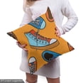 thumbnail image 5 of Ambesonne Cartoon Fabric by the Yard Upholstery, Colorful Funny Shoes Motif, 10 Yards, Dark Orange and Sky Blue, 5 of 5