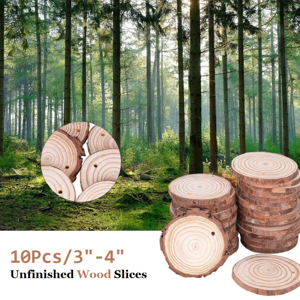 25 3-4" Rustic Wood Tree slices Wedding Decor Coaster Ornament Natural Rounds 