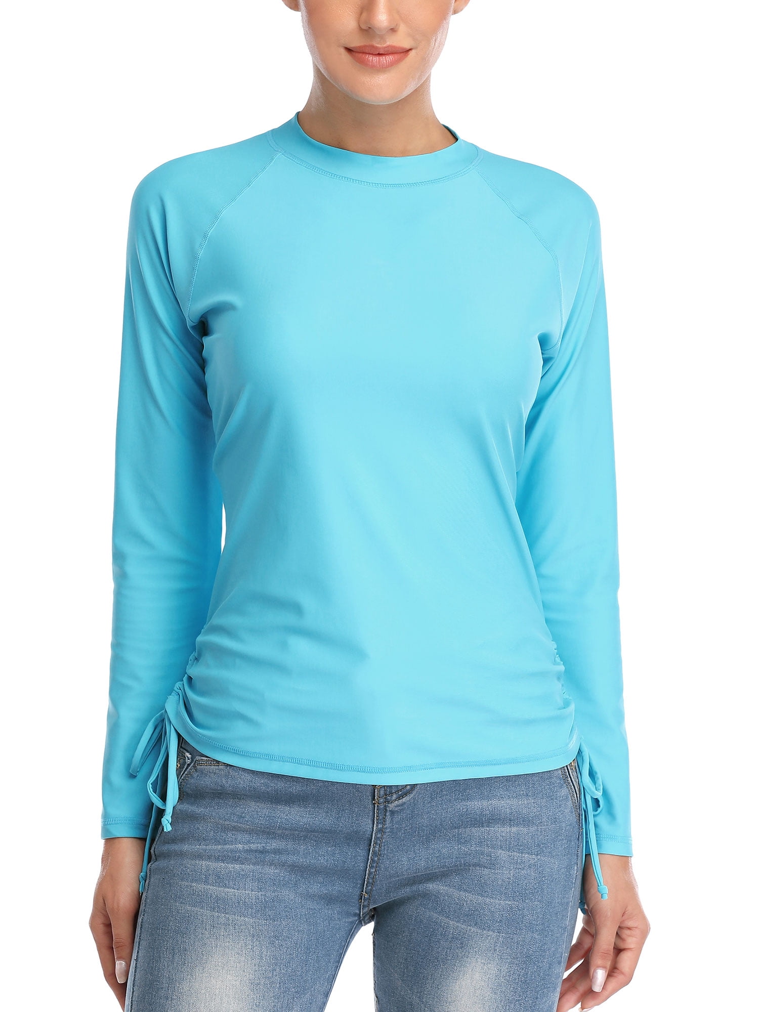 Charmo Long Sleeve Rash Guard Sun Protection Womens Rashguard Swim Surf