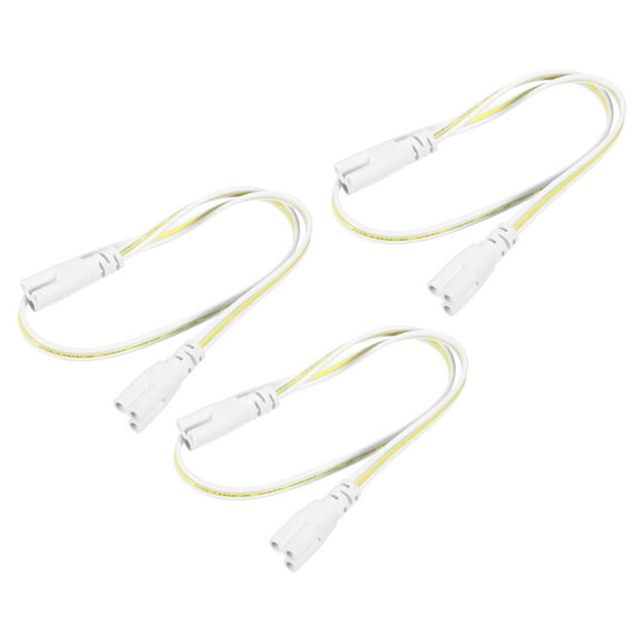 Uxcell 50cm 3 Pin LED Integrated Tube Cable Link Cords T4 T5 T8 Lamp Connecting Wire 3 Pack