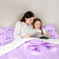 thumbnail image 4 of Feelyou Purple Cute Bowknot Bedding Comforter Set 7pcs, Fairy Princess King Bedding Sets, 4 of 8