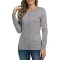 thumbnail image 6 of Aiyino Women's Long Sleeve Button Down Crew Neck Classic Sweater Knit Cardigan, 6 of 9