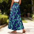 thumbnail image 5 of LWavelet Women Abstract Camo Print Maxi Skirt Elastic Waist With Pockets Casual Long Skirt Army Green S, 5 of 5