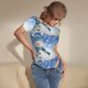 thumbnail image 3 of Balery Christmas Snowman In The Snow Body de cuello redondo de manga corta para mujer Tops de manga corta Tops básicos-Small, 3 of 7