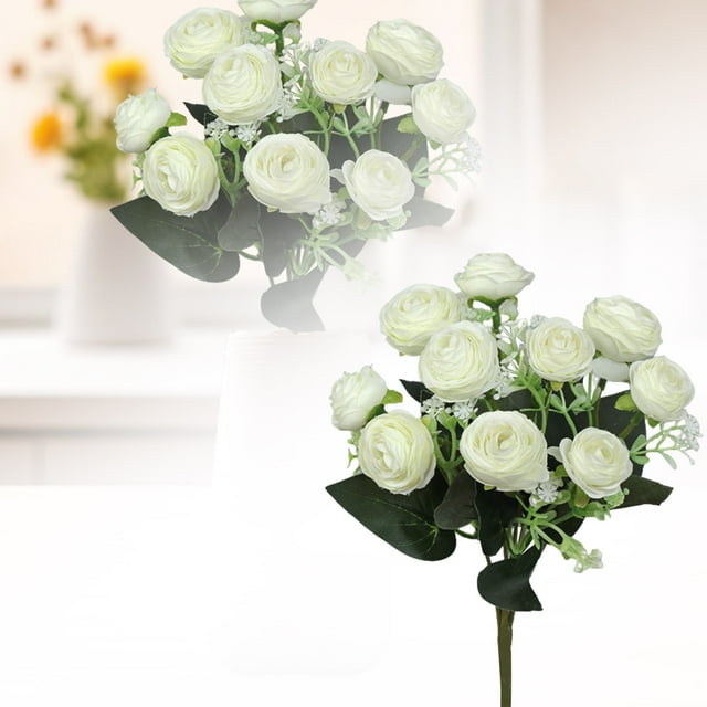 Pivoines d'Extérieur Roses d'Automne d'Extérieur Remplissage de Pot de Fleurs pour Fleurs Bouquet de Fleurs Réaliste pour la Maison Arrangements Floraux Grandeur Nature pour Salon Mariage et