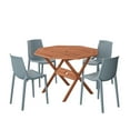 thumbnail image 3 of Amazonia Saralegui 5-Piece Solid Wood 100% FSC Octogonal Patio Dining Set, Gray Chairs, Seating Capacity: 4, 3 of 15