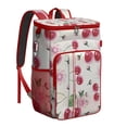 thumbnail image 1 of Red Cherry Print Backpack Cooler, Insulated Leakproof Lunch Bag for Outdoor Adventures and Summer Fun, 1 of 6